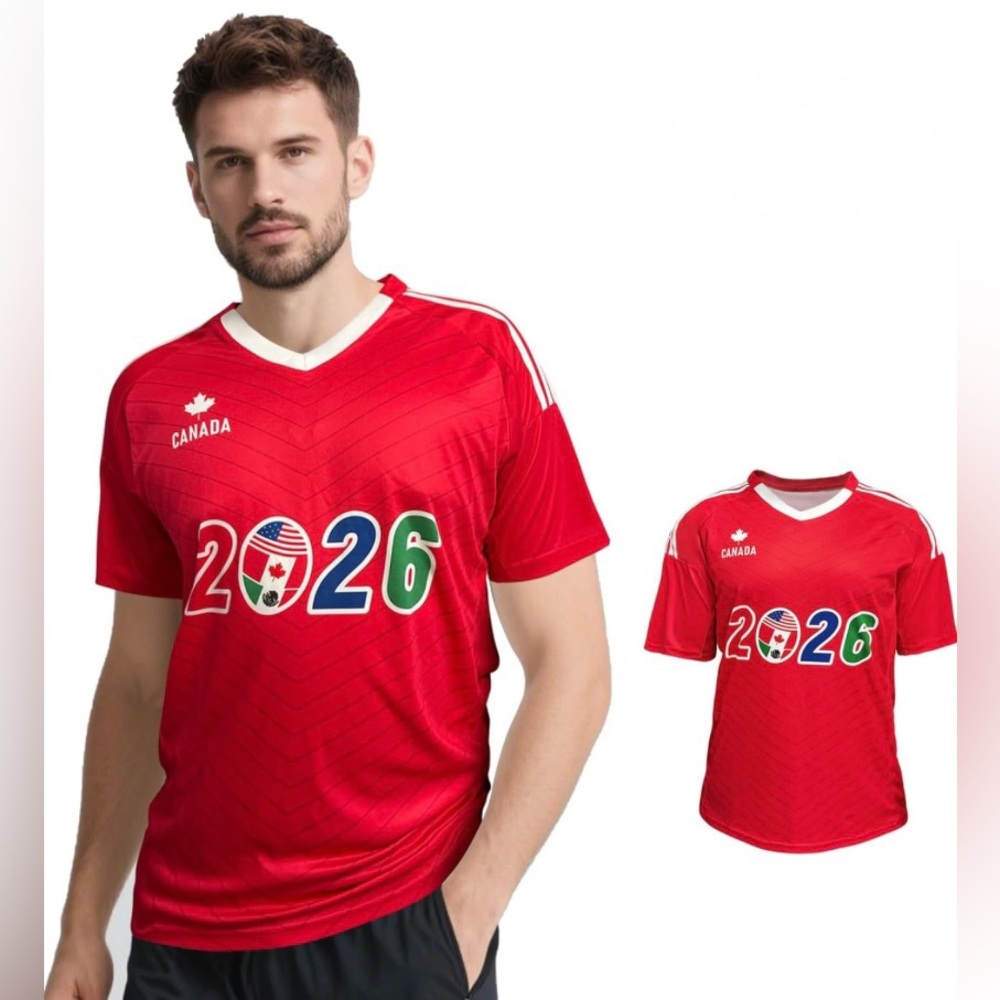 NEW Men’s 2026 North American Canada Soccer Cup Shirt Jersey Size Medium Red